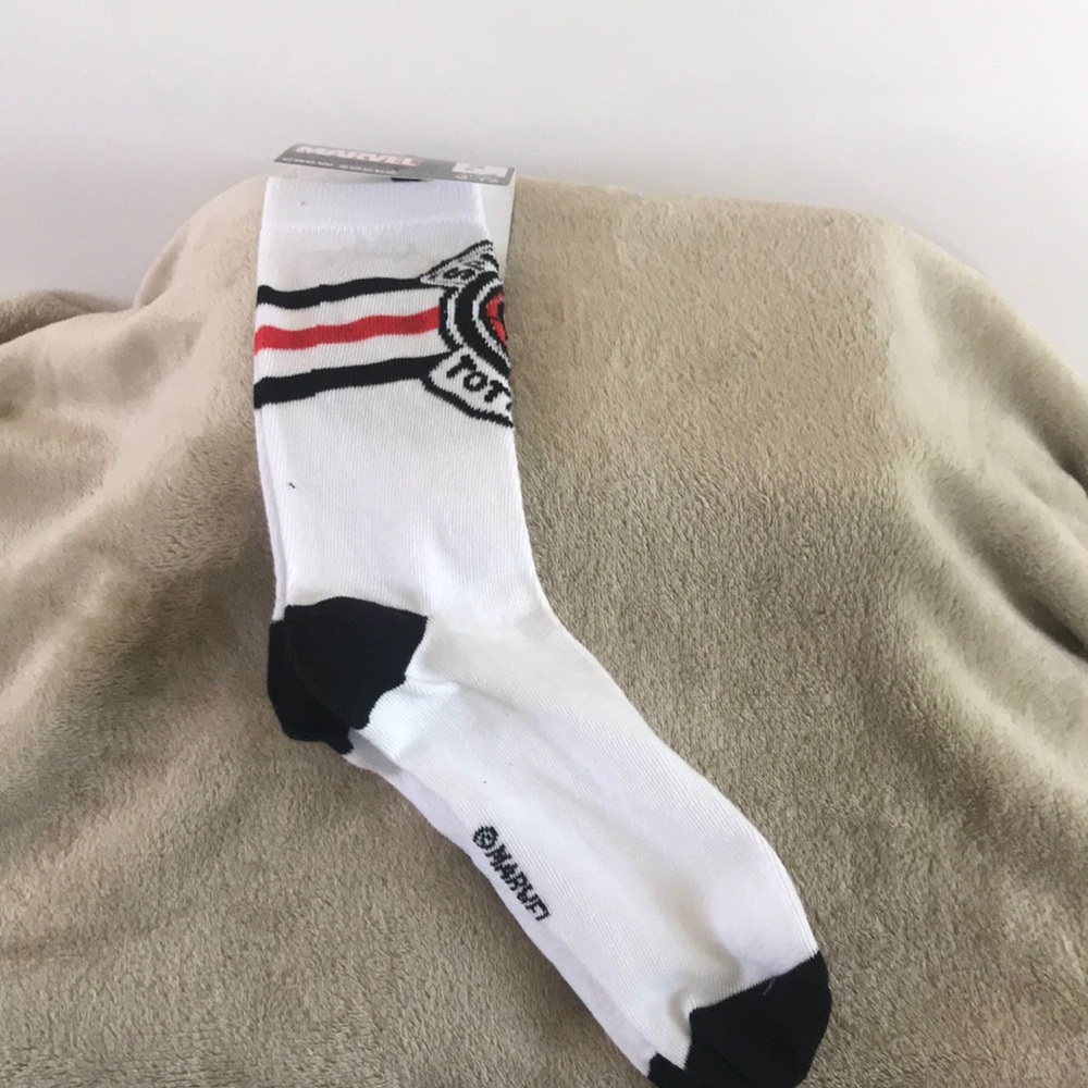 Marvel White and Black Casual Socks